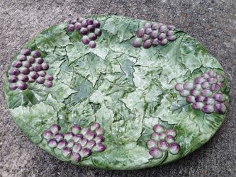 Vintage San Marco Oval Serving Platter w/ Grape Motif *20.00 Firm* 17.5" x 12.5" Home Decor Kitchen
