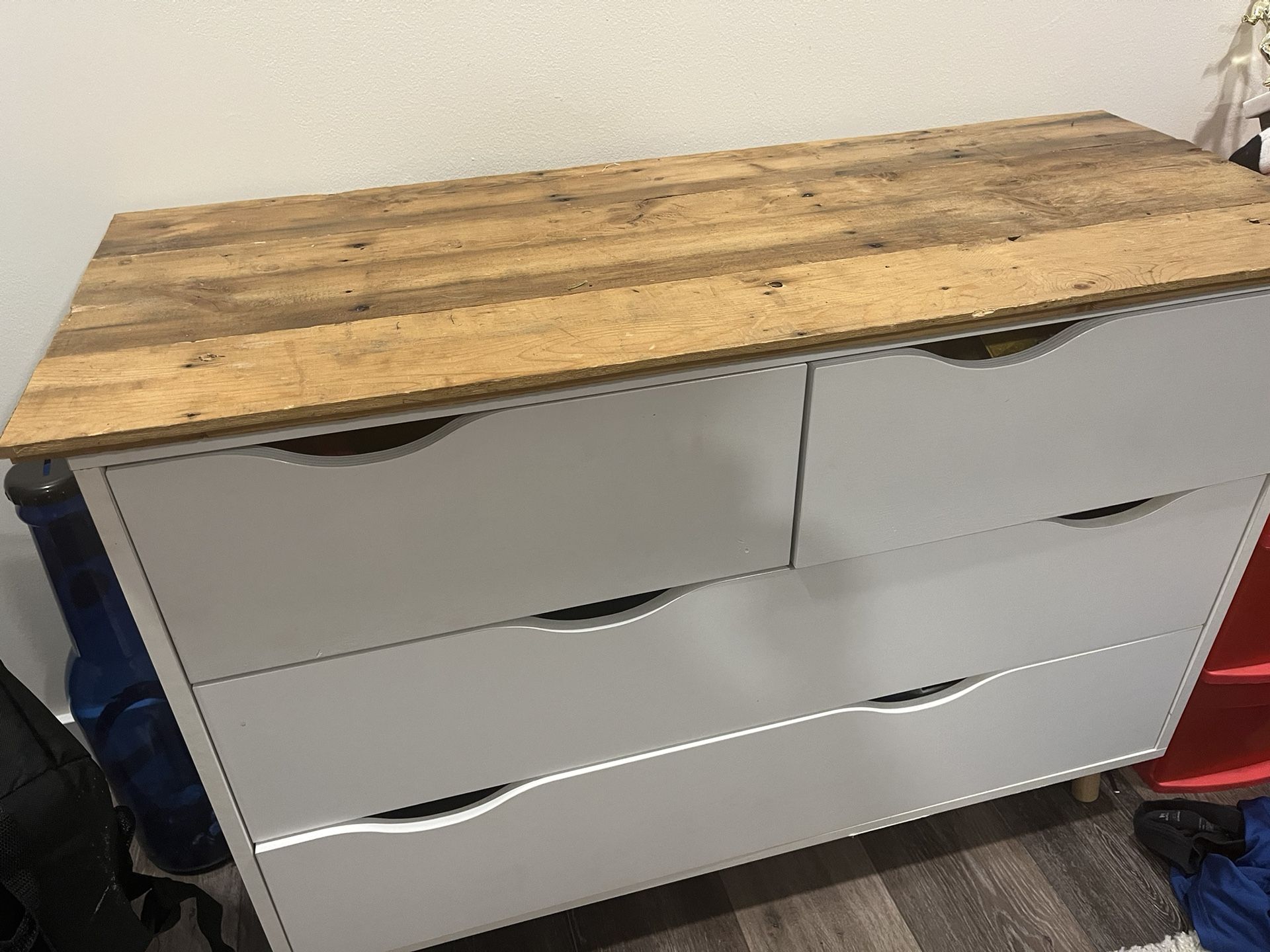 Rustic Farmhouse White Bedroom Dresser