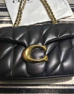 Coach Quilted Black Leather Chain Shoulder Bag