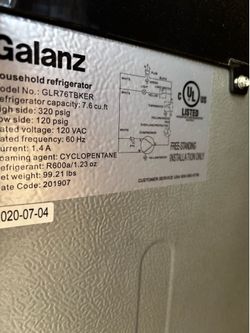 7.5 cubic foot retro fridge