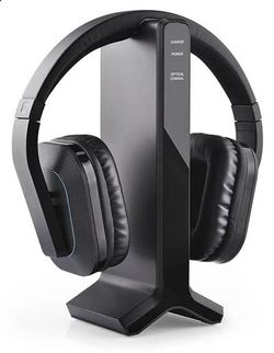 Wireless Headphones for TV Watching with 2.4G RF Transmitter Charging Dock