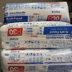 Johns Manville R-30 Kraft Faced Fiberglass Batt Insulation 58.66 Sq Ft Attic