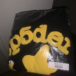 Black And Yellow Sp5der Hoodie 