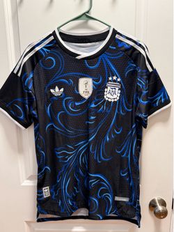 adidas Argentina Soccer Jersey  Black/Blue/White  Player Version Sz Large