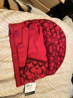 Coach beanie and gloves