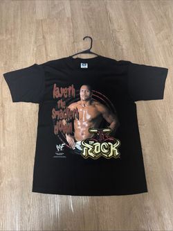 Vintage 2002 WWF The Rock Layeth the Smacketh Down T-Shirt Large