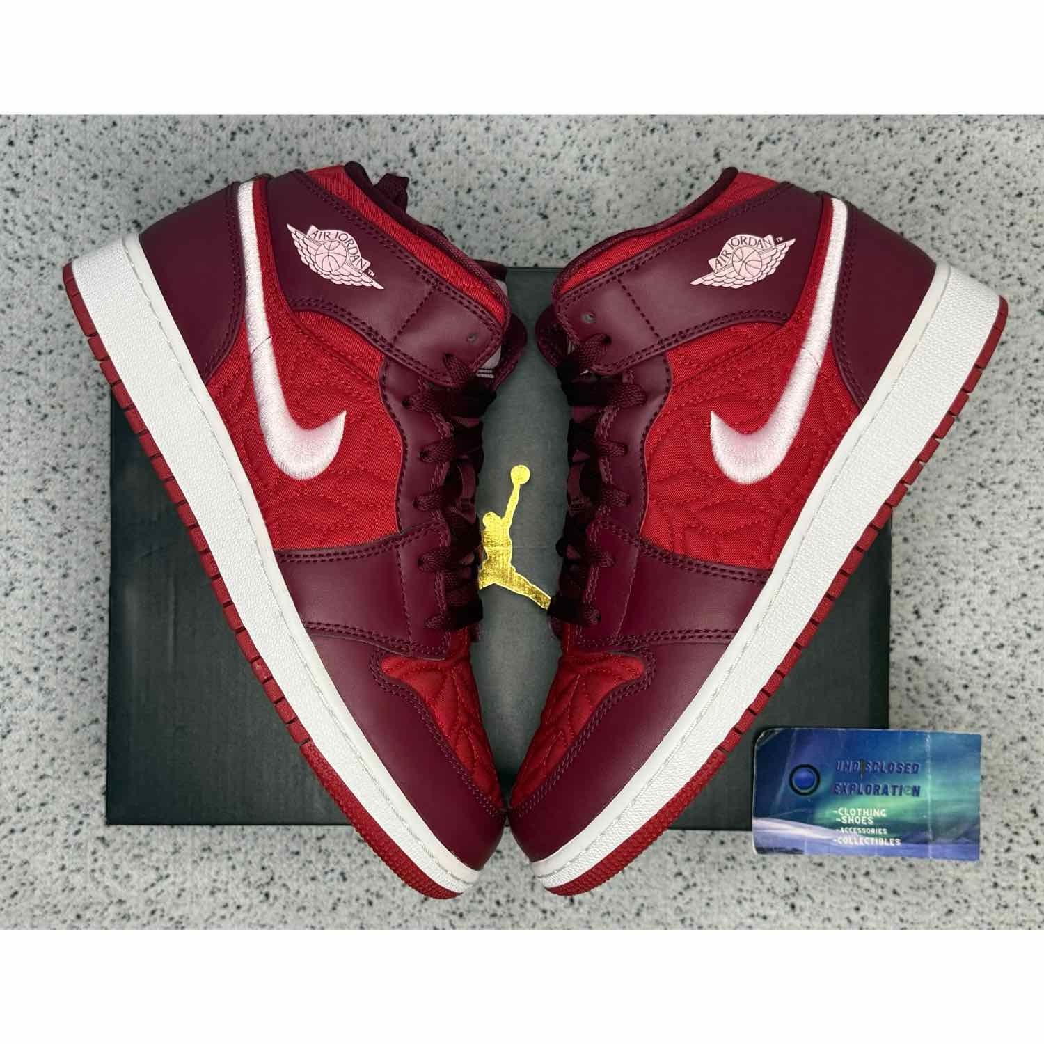 Jordan 1 Mid Red Quilt 7 Youth