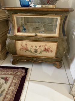 Antique Curved Glass Display Cabinet