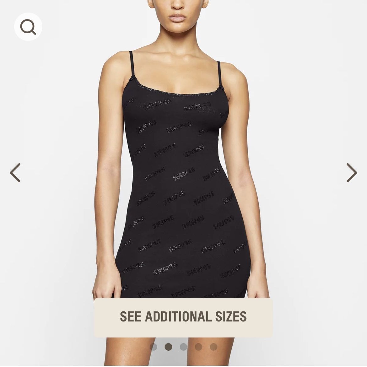 skims pointelle mini dress Track Rhinestone Logo Pointelle Mini Slip Dress - Marble