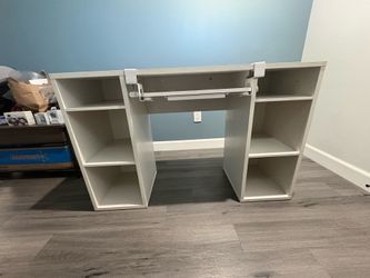 FREE DESK - Mainstays 4-Cube Storage Desk, White Grain