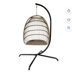 Patio Foldable Swing Chair Porch PE Wicker