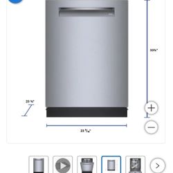 Bosch Benchmark Series Top Control Pocket Handle Dishwasher, Stainless Steel Tub, CrystalDry System,