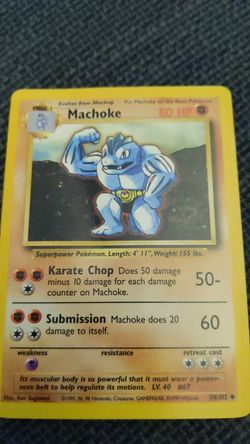 Machoke pokemon card (original series)