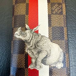 Louis Vuitton Chapman Brothers Rhino Brown Damier Ebene Pocket Organizer de Poche Card Case 2017
