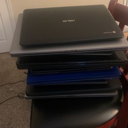 12 Laptops In Salvage Conditions Good For Part
