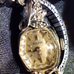 Antique Bulova Diamond 14K Watch