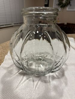 Large Late 20th Century Vintage English Glass Storage Jar, 1970s