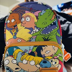 Loungefly Nickelodeon 90s Color Block Mini Backpack