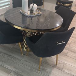 Dining table with chairs and island chairs  