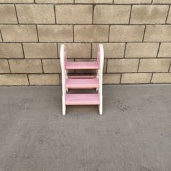 NEW 3 Step Stools for Kids, for Bathroom Sink, Toddler Kitchen Stool Helper, Learning Tower, w/Safety Handles & Non-Slip Desgin (Pink-White)