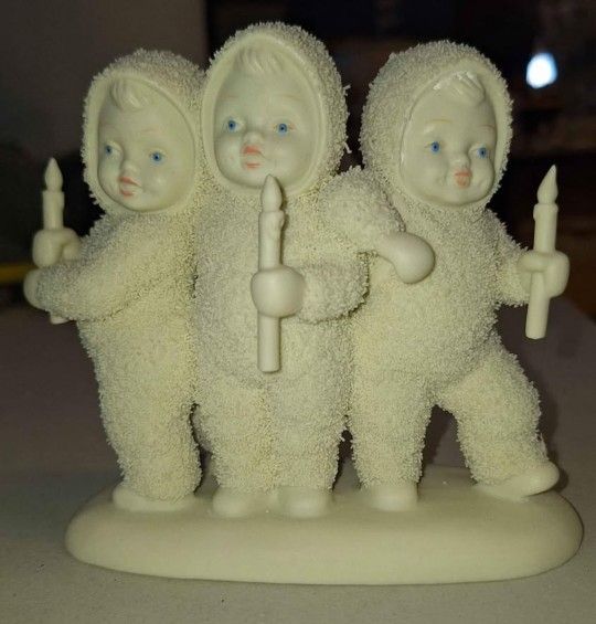 Vintage Rare Department 56 Snowbabies Triplets Caroling  A48F112