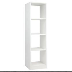 White 4-Cube Tall Bookcase Shelf Unit