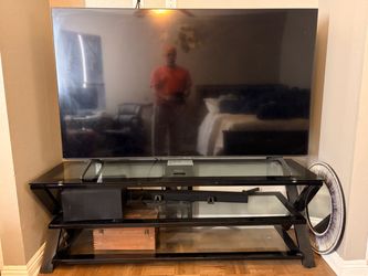 Large Flat Screen TV with TV Stand