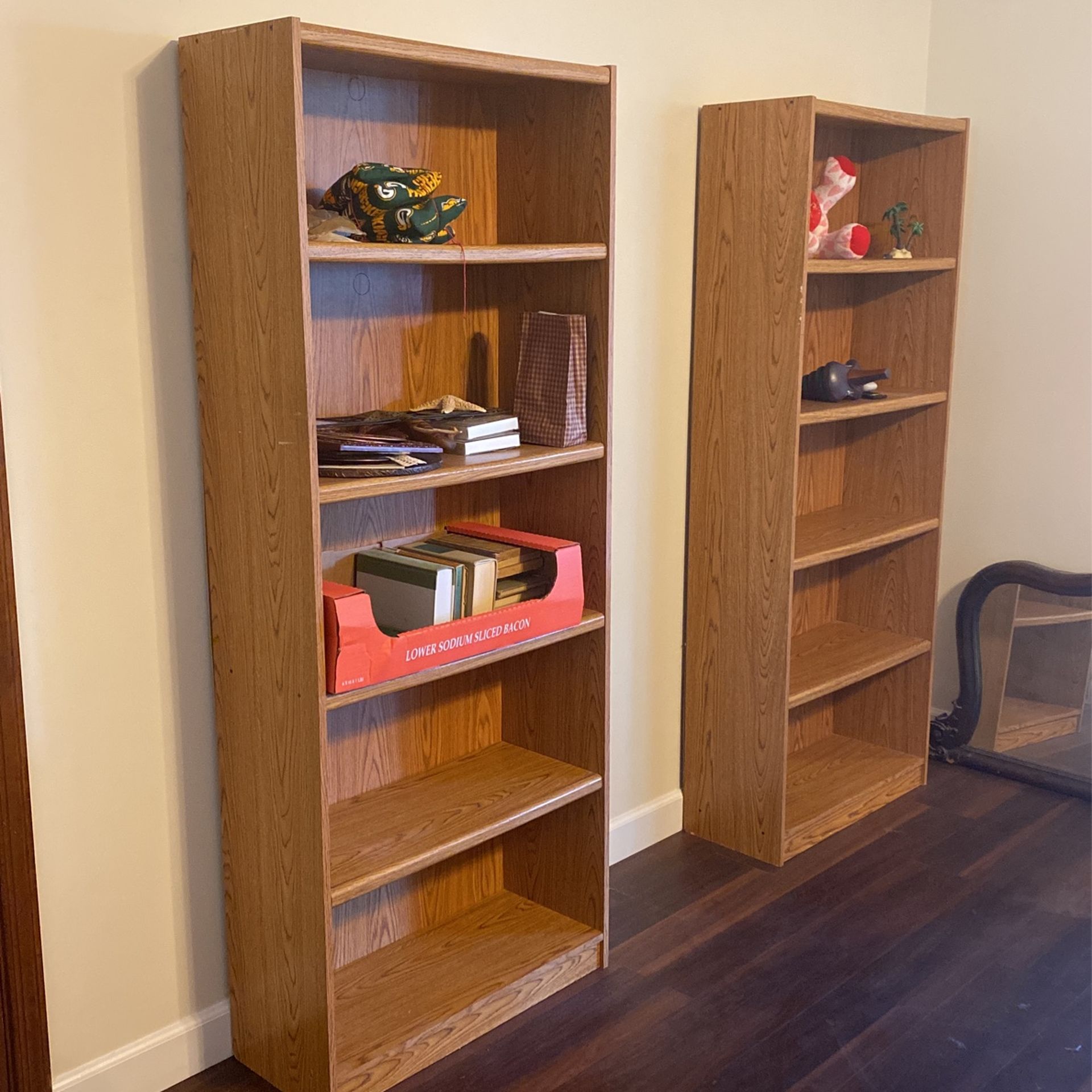 Set of 2 Wood Look Study Bookshelves