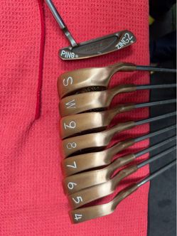 Ping Eye 2 Beryllium Copper Orange Dot 4-9,W,S and Ping Zing2 putter (All of iron grip are New Grip 🔥🔥🔥