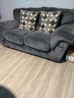 Gray Loveseat & soda
