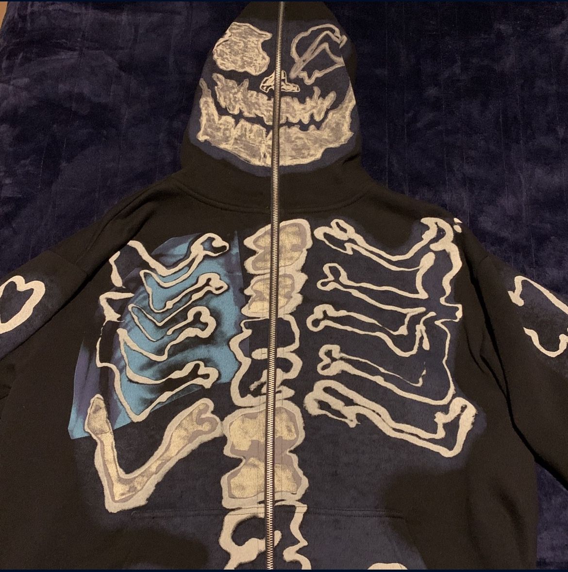 Black and blue Travis Scott skeleton hoodie