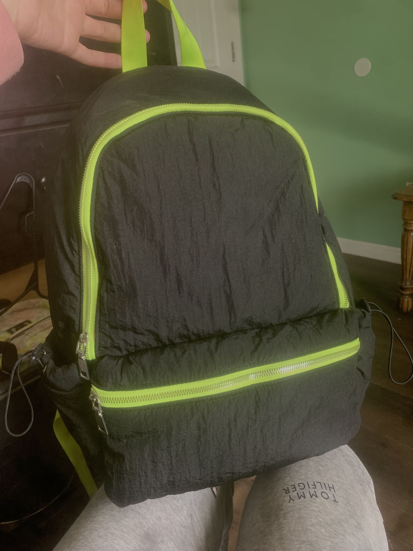 neon & black backpack! 