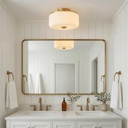 3-Light Gold Semi Flush Mount Ceiling Light