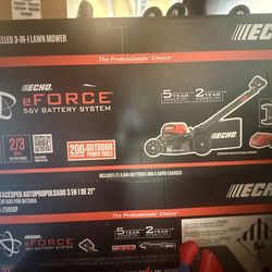 New ECHO 56V 21” Self-Propelled Lawn Mower w/ 2 Batteries & Rapid Charger