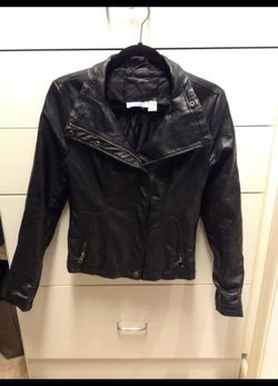 Black Faux Leather Moto Jacket by Twenty Eight 77 size small