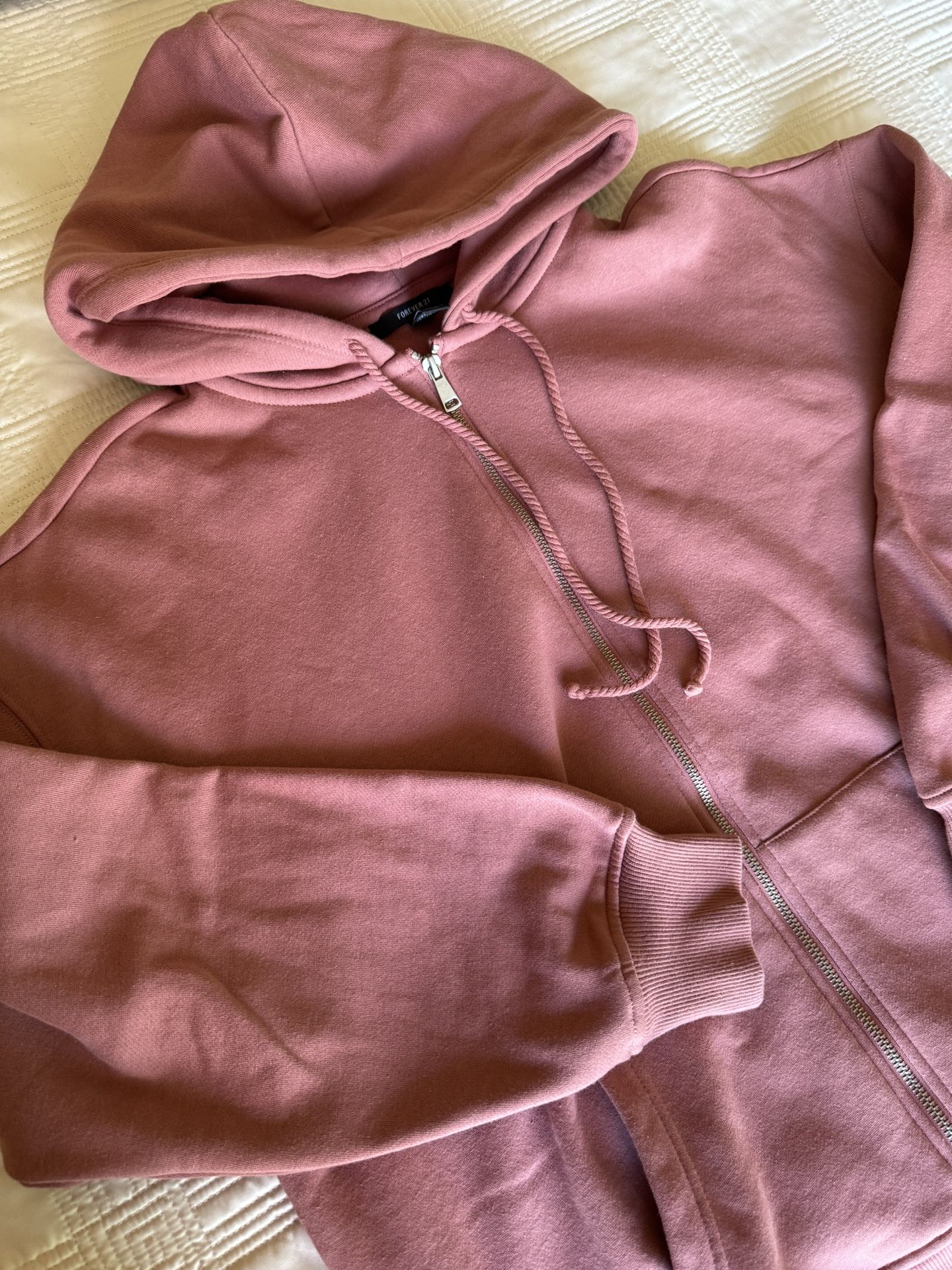 Forever21 Pink Zipper Hoodie