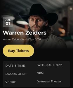 Warren zeiders tickets