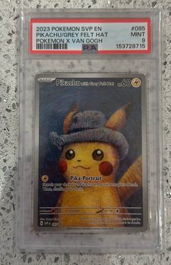 Pokemon Pikachu with Grey Felt Hat Van Gogh Full Art Promo SVP EN 085 PSA 9