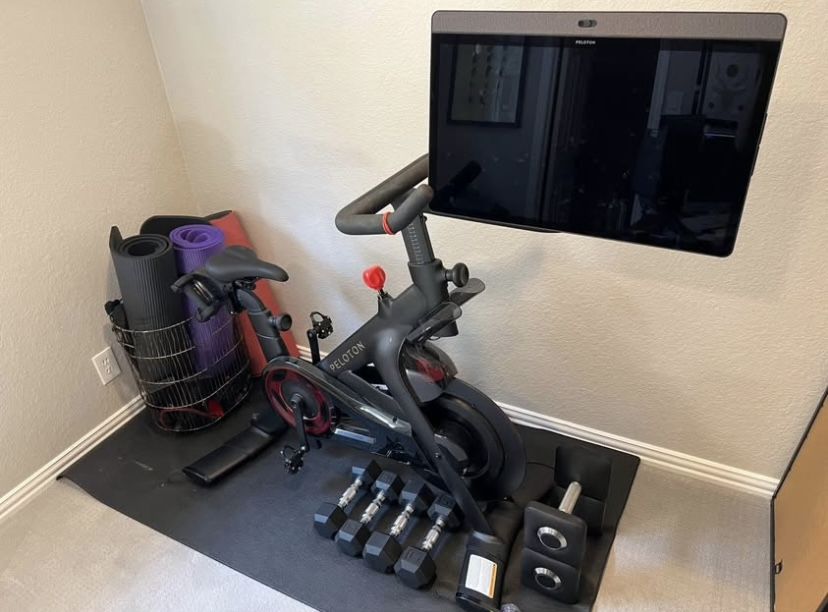 Peloton Bike + Plus with many accessories
