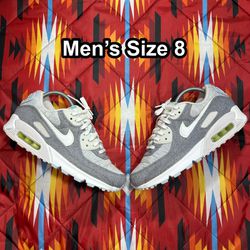Nike Air Max 90 Recycled Canvas Men's Size 8 Gray Athletic Shoes CK6467-001