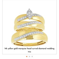 Wedding Trio Ring Set 
