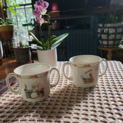 Bunnykins 2 Child's Cups Royal Doulton