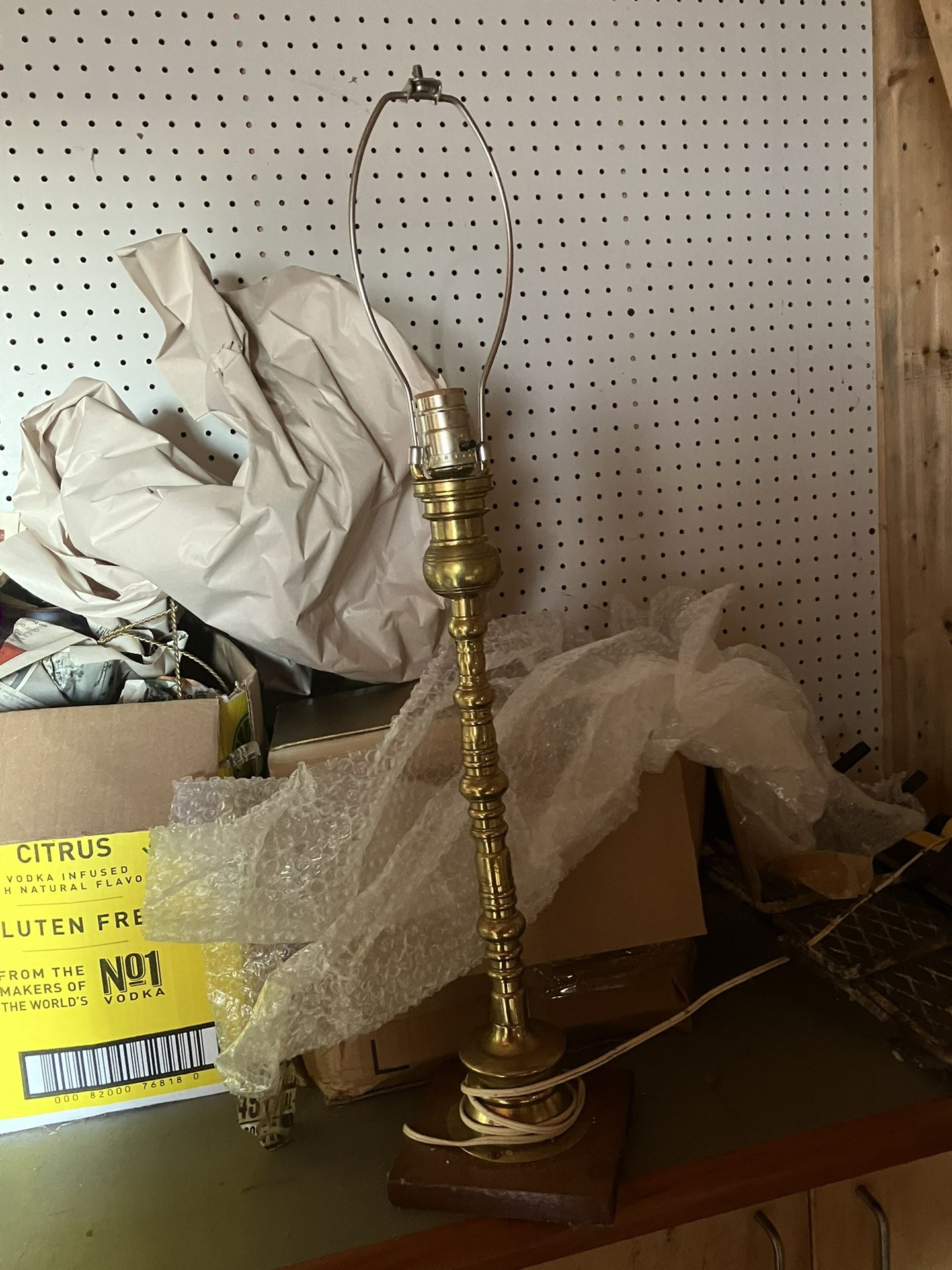 Old Vintage Gold Table Lamp