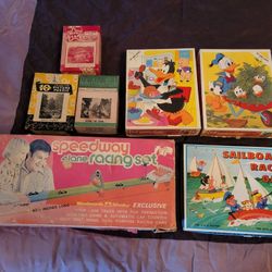 Vintage Lot Puzzle,  Racing Board Game Lot