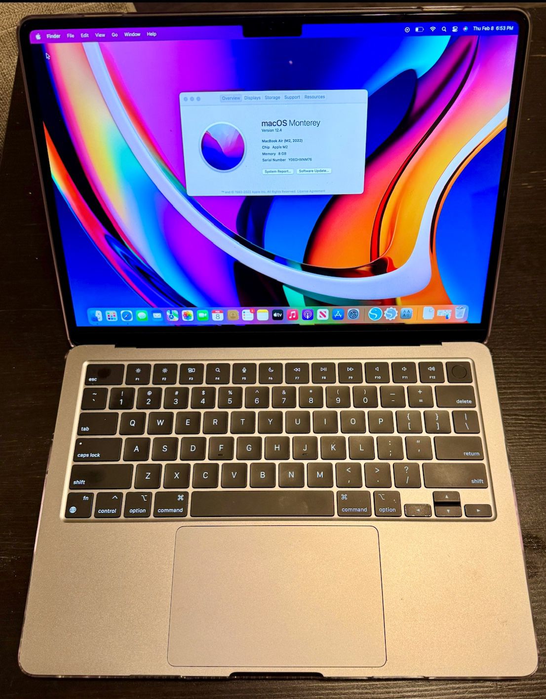 Apple MacBook Air M2 (2022) 13.6” 8 GB/ 256 GB w/ AppleCare +