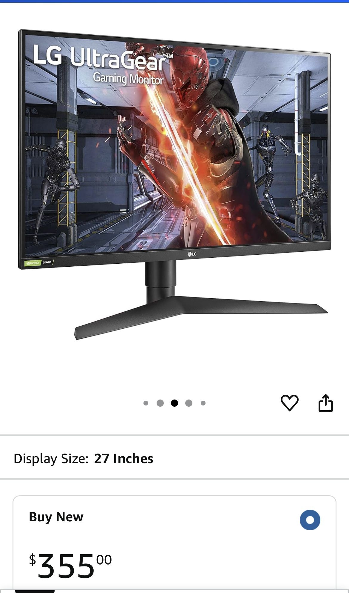 LG UltraGear Gaming Monitor 27” 240hz 1920x1080