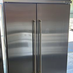 Kitchen Aid 48”Wide Built In Side By Side Refrigerator In Stainless Steel 