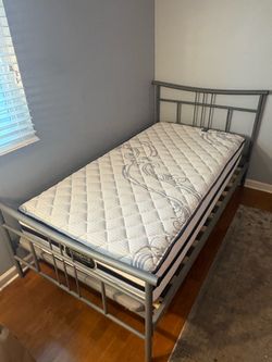 Twin Metal Bed Frame and Mattress