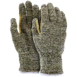 Medium, MCR Safety CutPro 9435KM 7-Gauge Cotton/Poly/Kevlar Aramid Blend, Terrycloth Work Gloves with Knit Wrist and Reinforced Thumb, Yellow, 1 Dozen