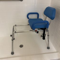 Sliding Shower Chair with Swivel Seat